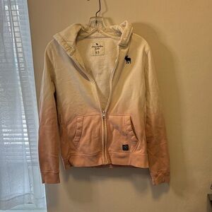 Abercrombie & Fitch kids 15/16 Cream and pink Gradient Hoodie